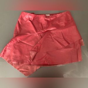 Red Leather Joie Skirt